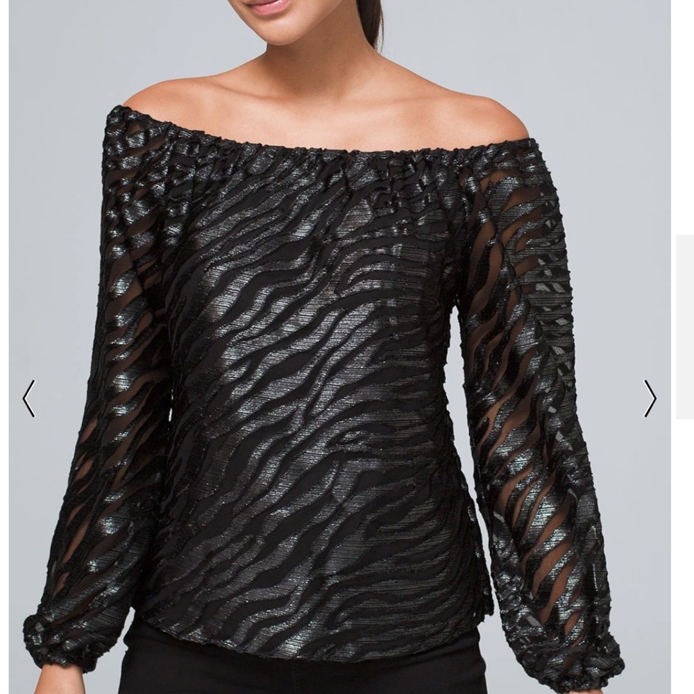 WHBM Shimmer Off-The-Shoulder Blouse